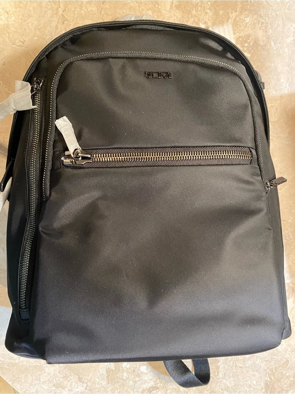 Tumi Black Men's Backpack with Front Zip Pocket